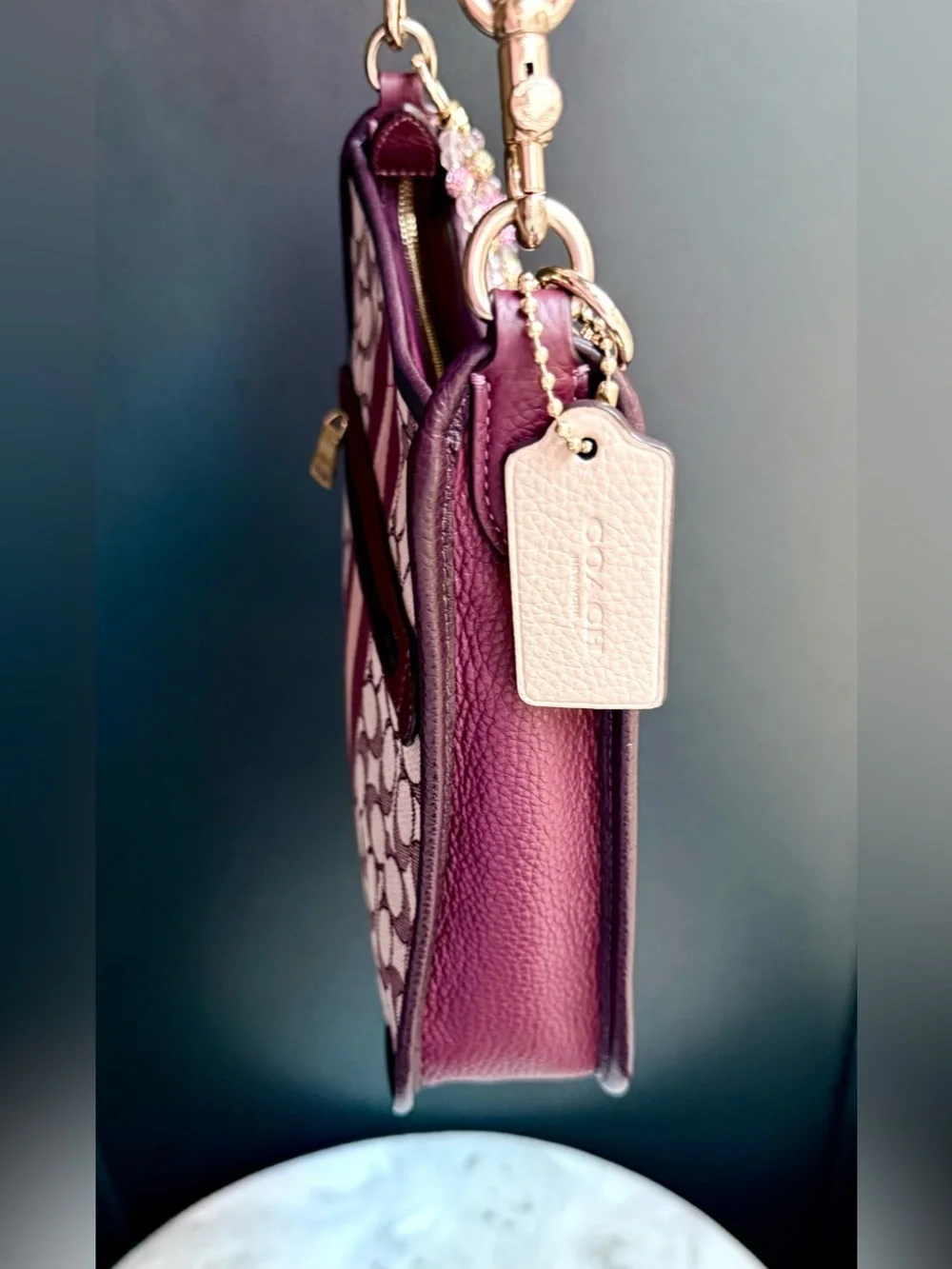 Coach Dempsey File Bag in Signature Jacquard with Stripe - NWOT